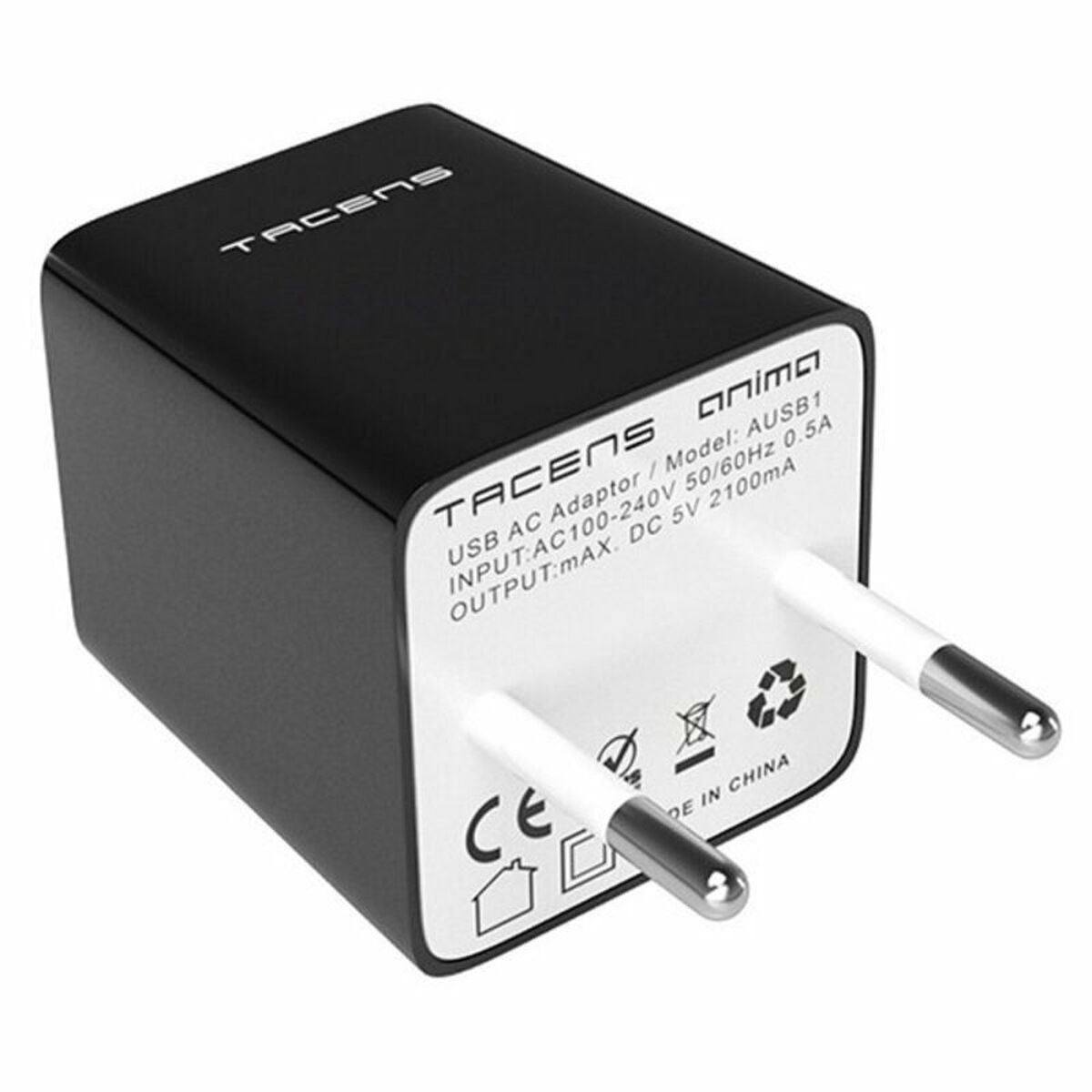 Oplader Tacens AUSB1 USB Anima Zwart